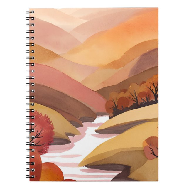 Autumn Abode | Fall Foliage Watercolor Landscape Notebook (Front)