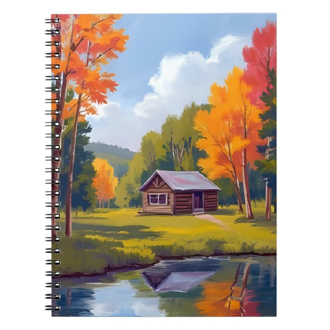 Autumn Abode Lakeside Cottage Notebook (Front)