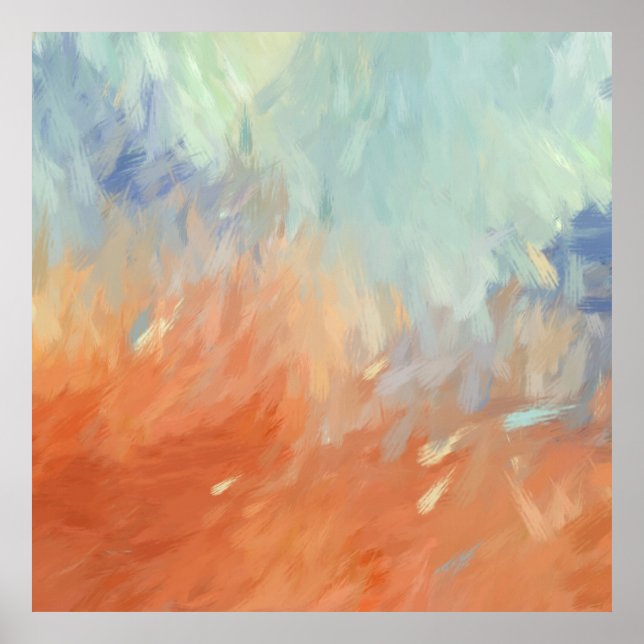 Autumn Abstract Brushstrokes Poster (Front)