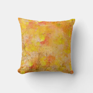 Autumn Abstract Painted Background Throw Pillow