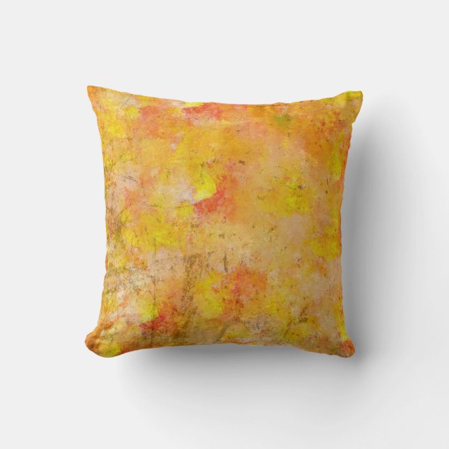 Autumn Abstract Painted Background Throw Pillow (Front)
