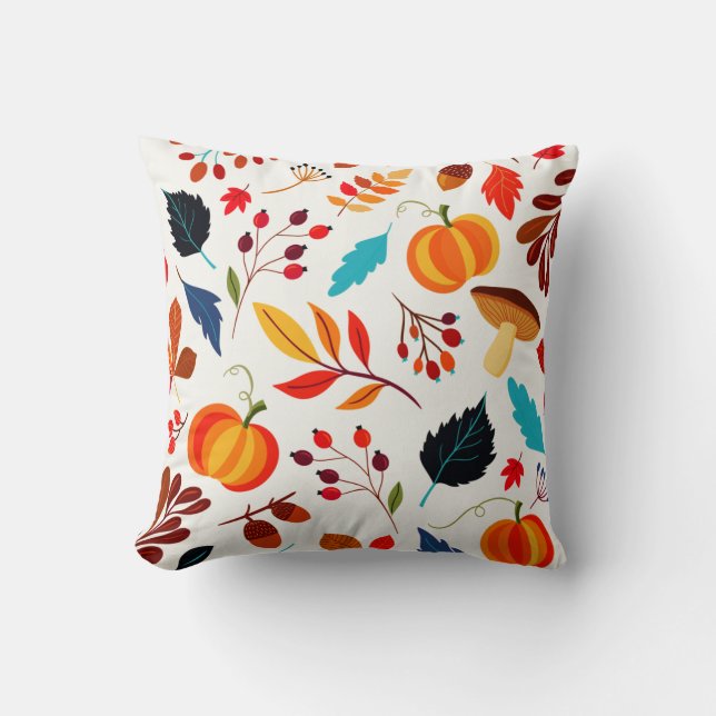 Autumn Abundance Custom Throw Pillow (Front)