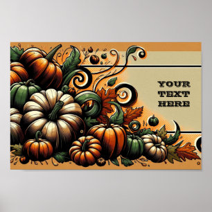 Autumn Abundance - Customizable Pumpkin Patch Poster