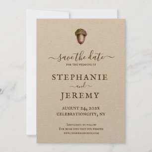 Autumn Acorn Enregistrer la date Invitation