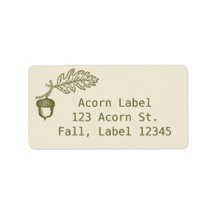 Autumn Acorn Fall Nut Colourful Harvest Label