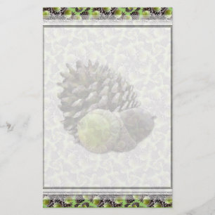 Autumn Acorns and Pine Cones Lg Any Colour Stationery