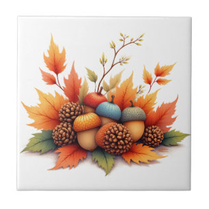 Autumn Acorns Tile