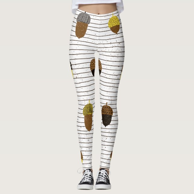 Autumn Acorns: Vintage Vibes Leggings (Front)