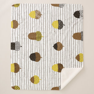 Autumn Acorns: Vintage Vibes Sherpa Blanket