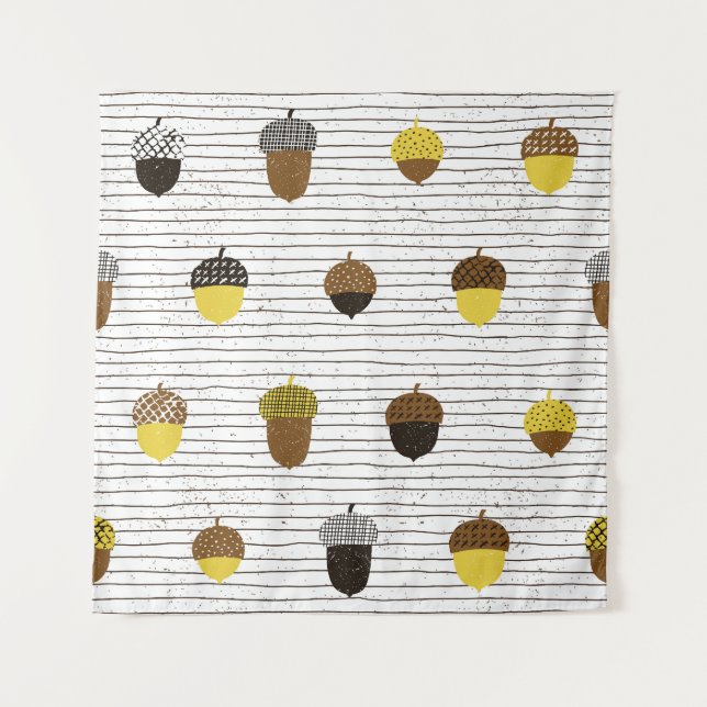 Autumn Acorns: Vintage Vibes Tapestry (Front)