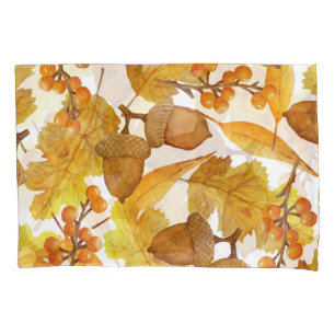 Autumn Acorns: Watercolor Thanksgiving Design Pillowcase