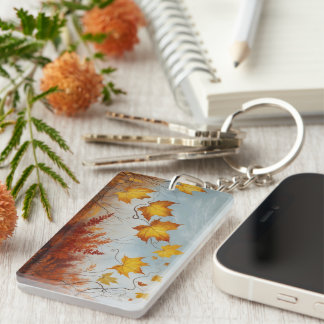 autumn acrylic key keychain