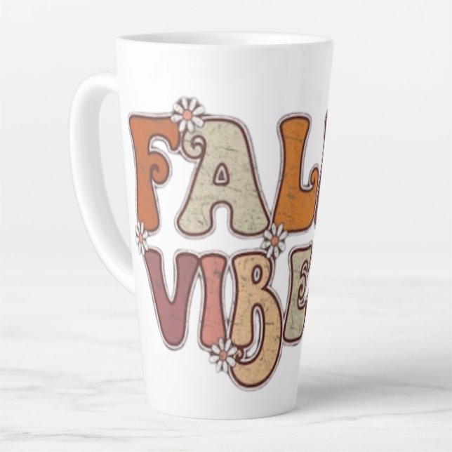 Autumn Aesthetic Cozy Fall T-shirt Latte Mug (Left Angle)