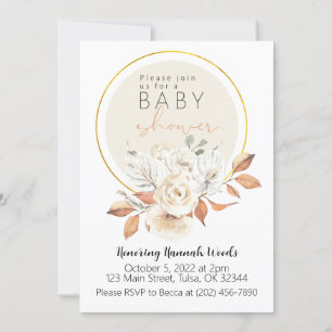Autumn Aesthetic Fall Baby Shower Invitation
