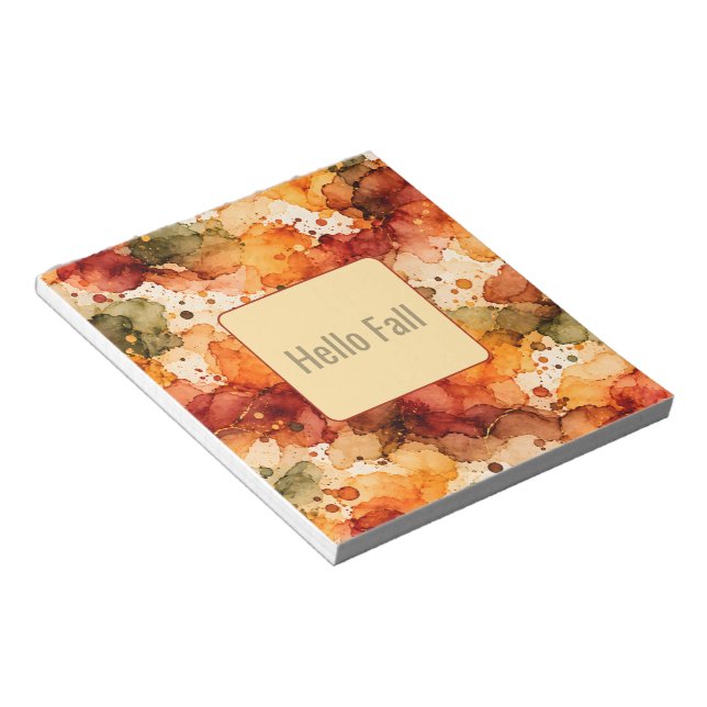  Autumn Alcohol Ink Abstract Pattern Notepad (Angled)