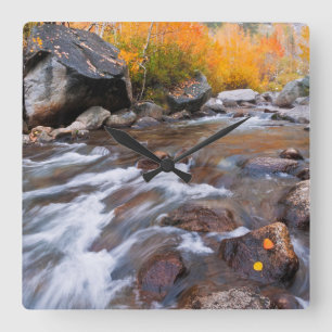 Autumn along Bishop Creek, CA Square Wall Clock