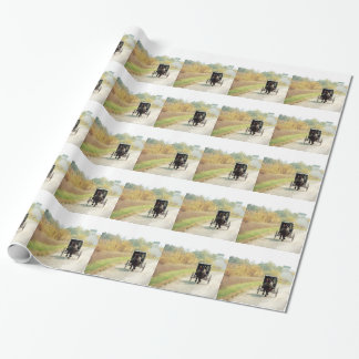 Autumn Amish Horse and Buggy Wrapping Paper