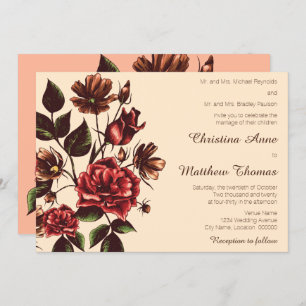 Autumn and Fall Floral Wedding Invitation