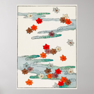 Autumn and water illustration from Bijutsu Sekai Poster