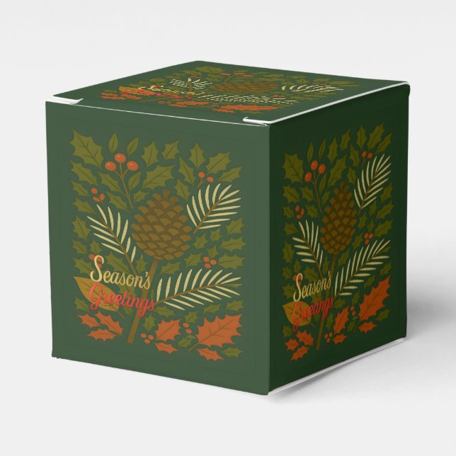 Autumn and Winter Holidays Season's Greetings Favor Box (Front Side)