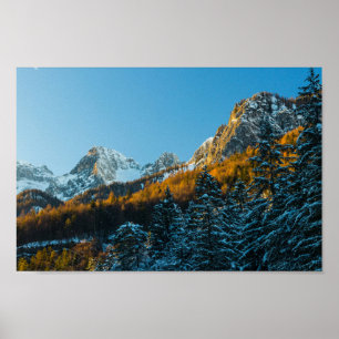 Autumn and winter scenery poster