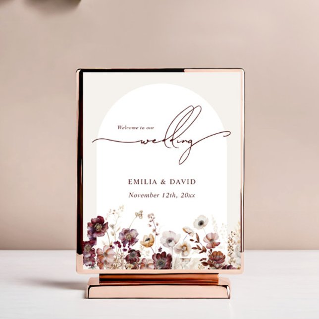 Autumn Anemone Arch Wedding Script Welcome Poster (Creator Uploaded)
