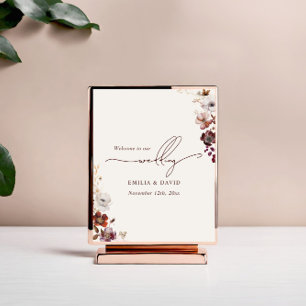 Autumn Anemone Wedding Script Welcome Poster