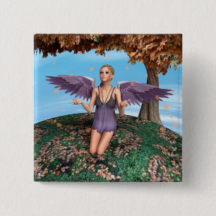 Autumn Angel 2 Inch Square Button