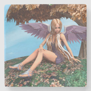 Autumn Angel Stone Coaster