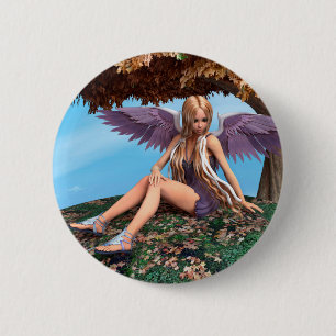 Autumn Angel Woodland Fantasy Art 2 Inch Round Button