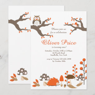 Autumn Animals Invitation