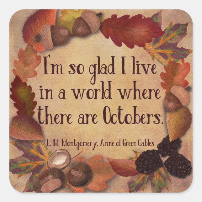 Autumn Anne of Green Gables quote stickers (Front)