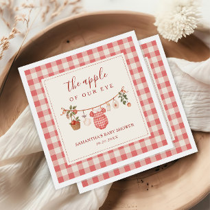 Autumn Apple Baby Clothesline Baby Shower Napkin