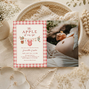 Autumn Apple Baby Clothesline Baby Shower Photo Invitation