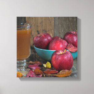 Autumn apple cider and apples canvas print
