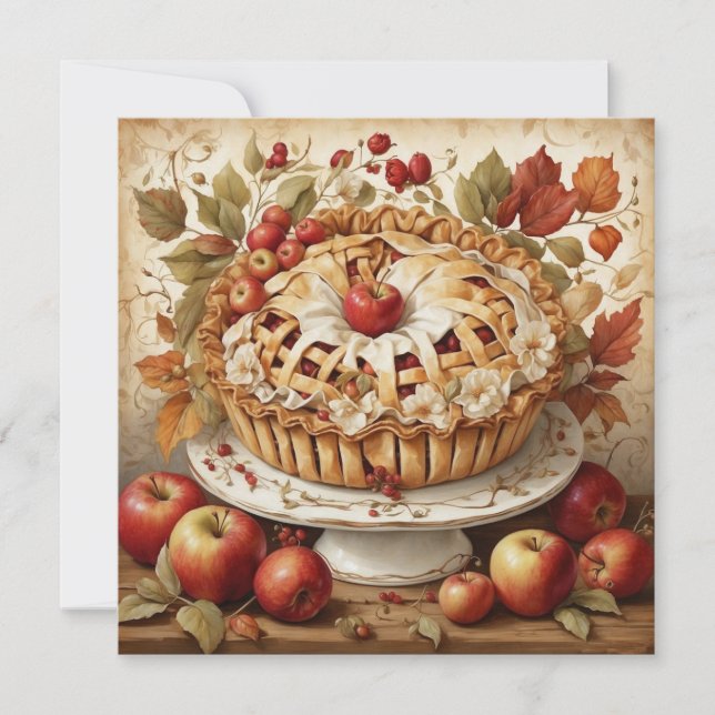 Autumn Apple Pie Greeting Card (Front)