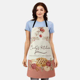 Autumn Apple Pie Personalized Baking Apron