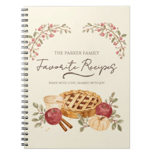 Autumn Apple Pie Personalized Family Recipe Notebook