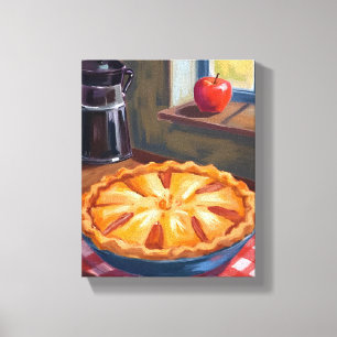 Autumn Apple Pie Thanksgiving Watercolor Canvas Print