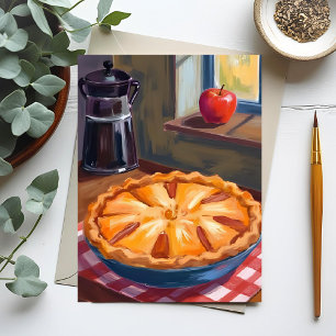 Autumn Apple Pie Watercolor Holiday Postcard