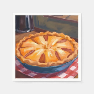 Autumn Apple Pie Watercolor Painting Napkin