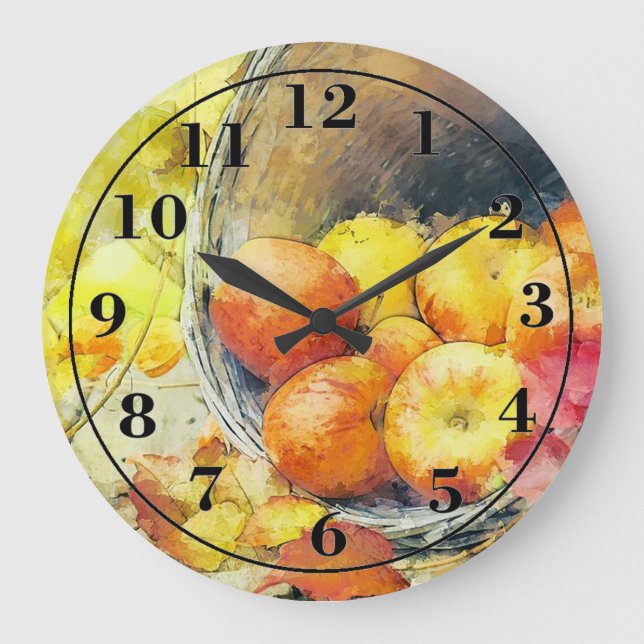 Autumn Apples Large Clock (Front)