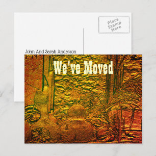 Autumn Art Moving New Address Postcard