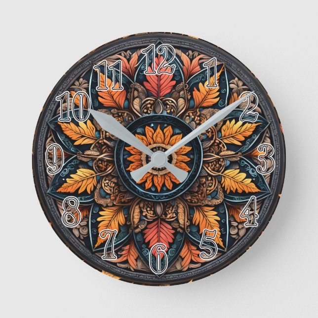 Autumn Artistry Round Clock (Front)