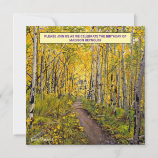 Autumn Aspen Birthday Invitation – Golden Forest