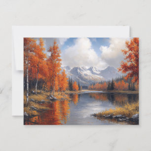 Autumn Aspen Forest and Mountains Landscape Postcard