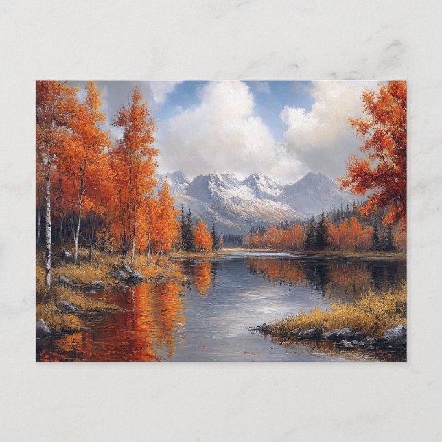 Autumn Aspen Forest and Mountains Landscape Postcard (Front)