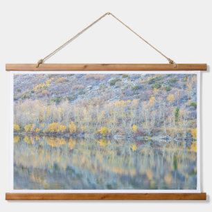Autumn Aspen Forest Reflections on Lake Hanging Tapestry