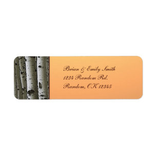 Autumn aspen tree rustic return address labels
