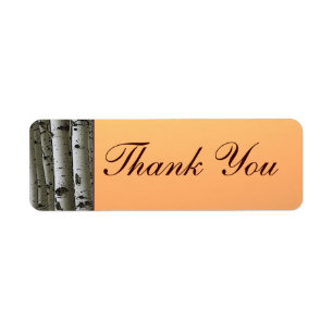 Autumn aspen tree rustic thank you labels